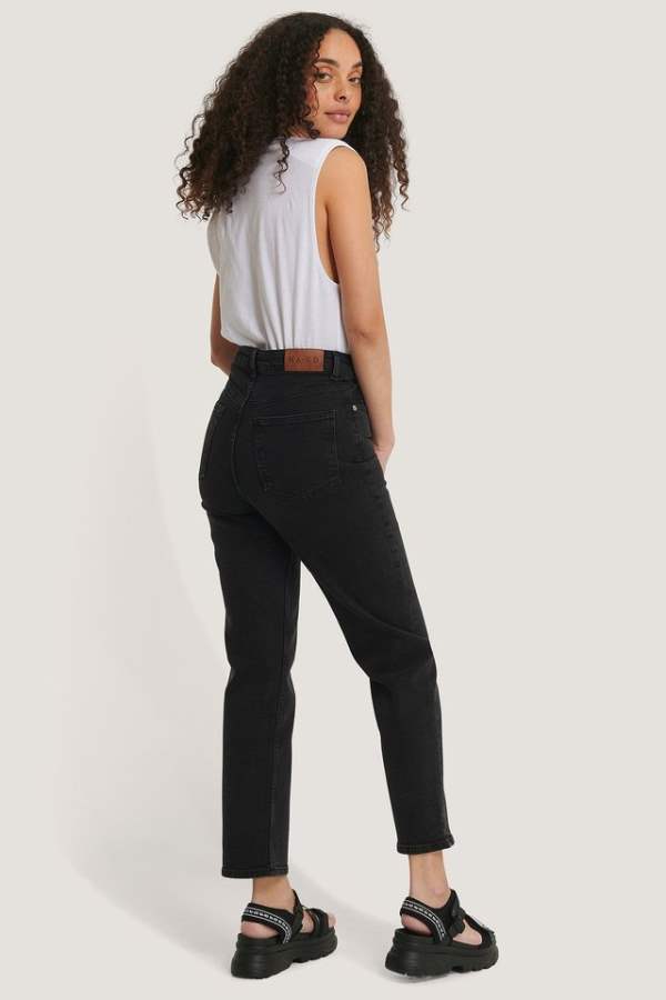 Straight Fit Mid-Rise Clean Look Stretchable Jeans - Back View - AceCart