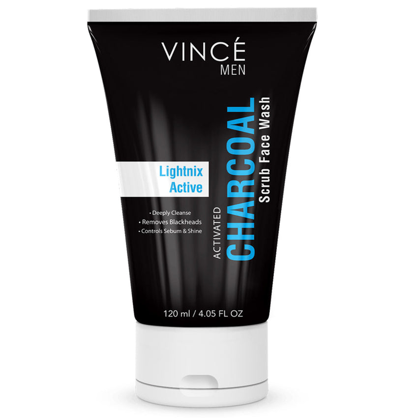 Vince Men Activated Charcoal Lightnix Active Scrub Face Wash - 120ml - Front View
