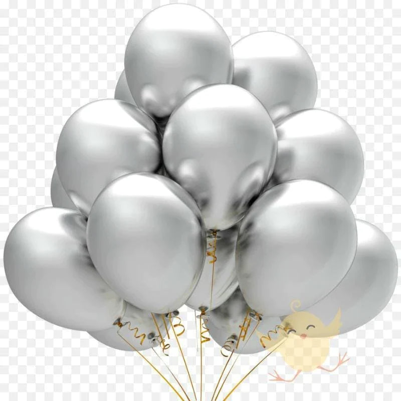 Balloons Metallic Silver 50 Balloons - AceCart