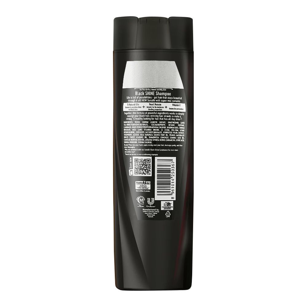 Sunsilk Co-Creations Stunning Black Shine Shampoo, 185ml