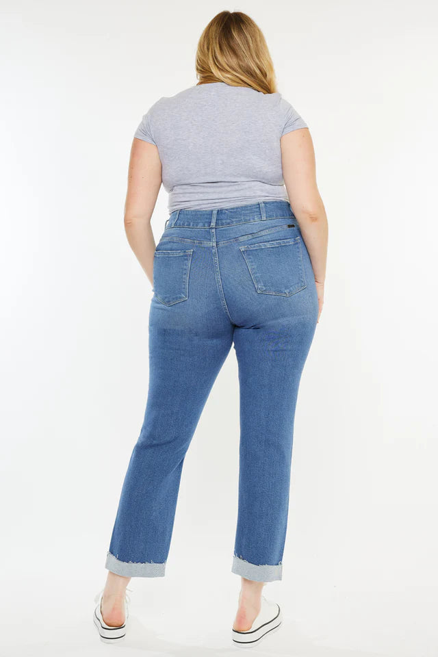 Penny High Rise Slim Straight Jeans (Plus Size) For Women