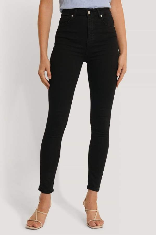 Skinny Fit Mid-Rise Slash Knee Stretchable Jeans - Back View - AceCart