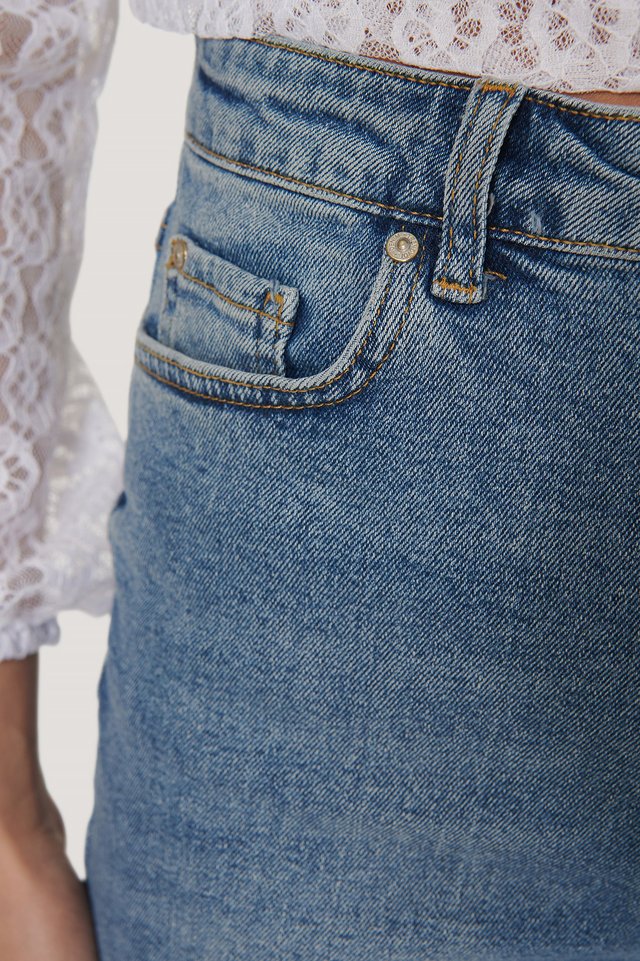 Basic Denim Shorts Blue For Womens - Back View - AceCart