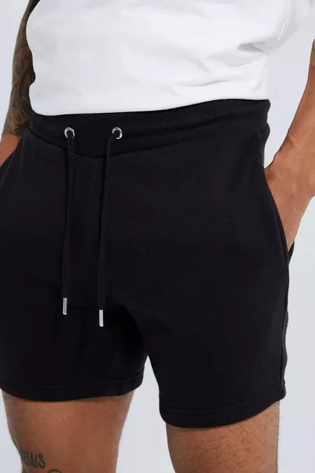 Slim Fit Black Jersey Shorts Mens Slim Fit Mens Short Length