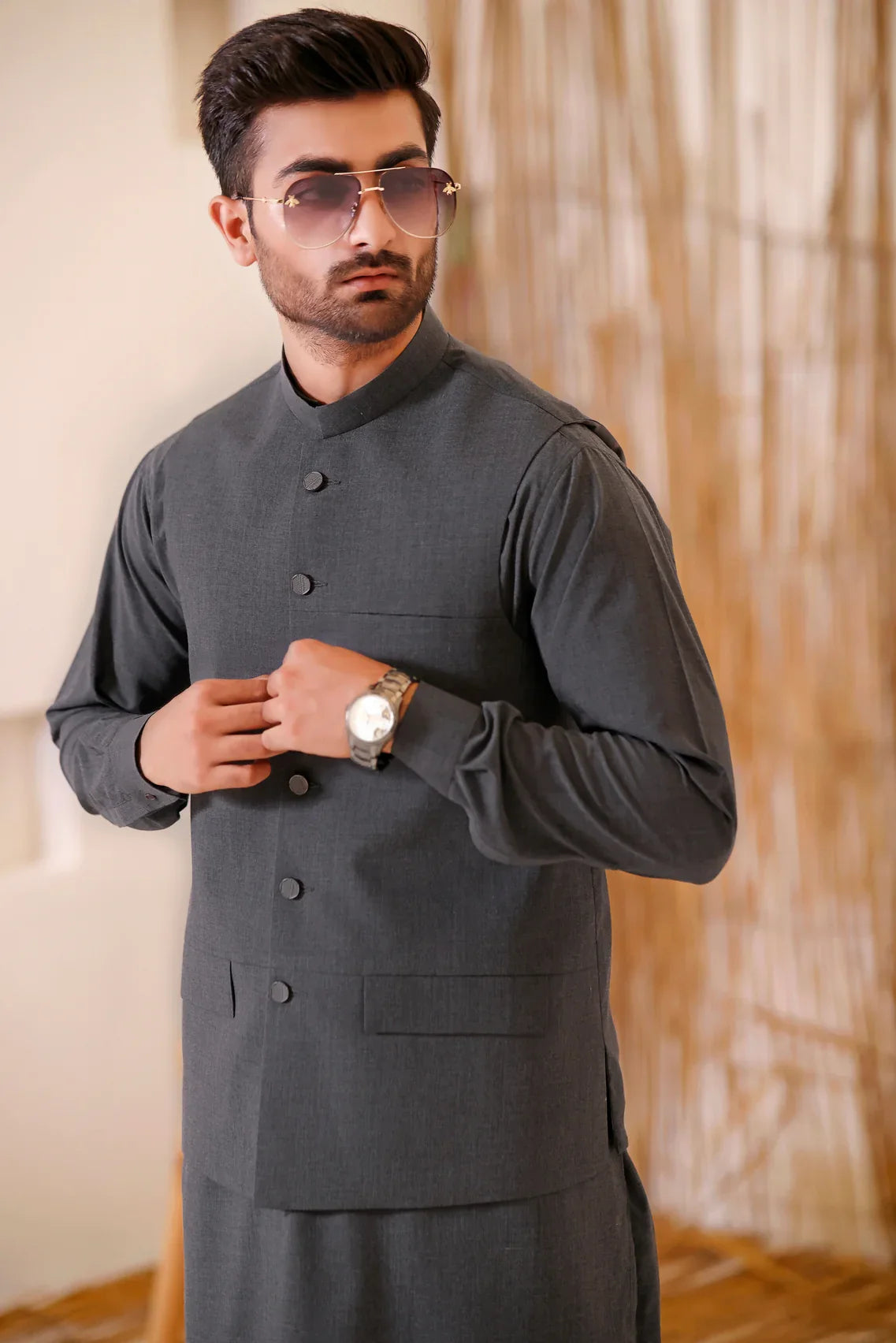 Suiting Waistcoat with Matching Blended Kameez Shalwar