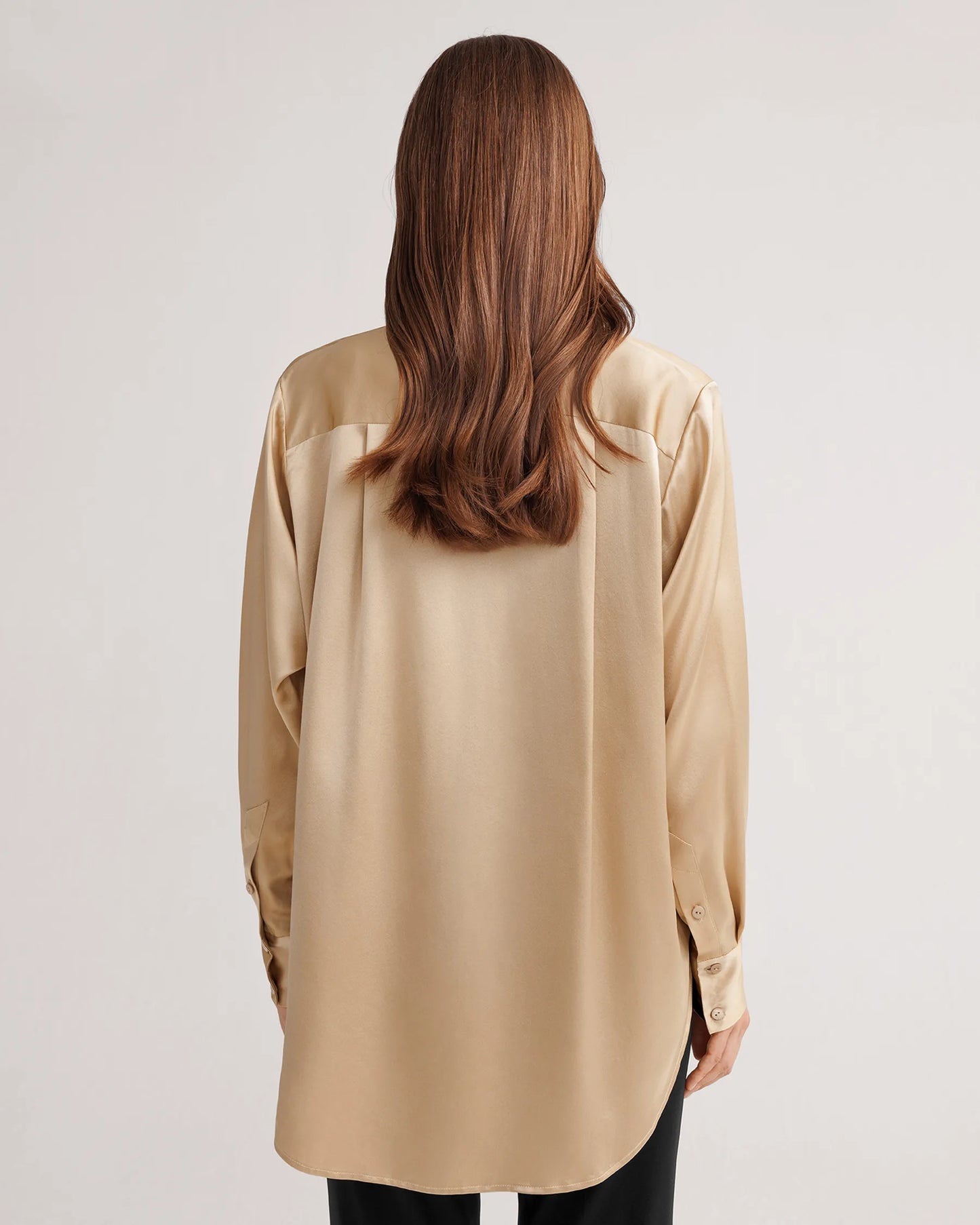 Light Camel Silk Shirt For Women