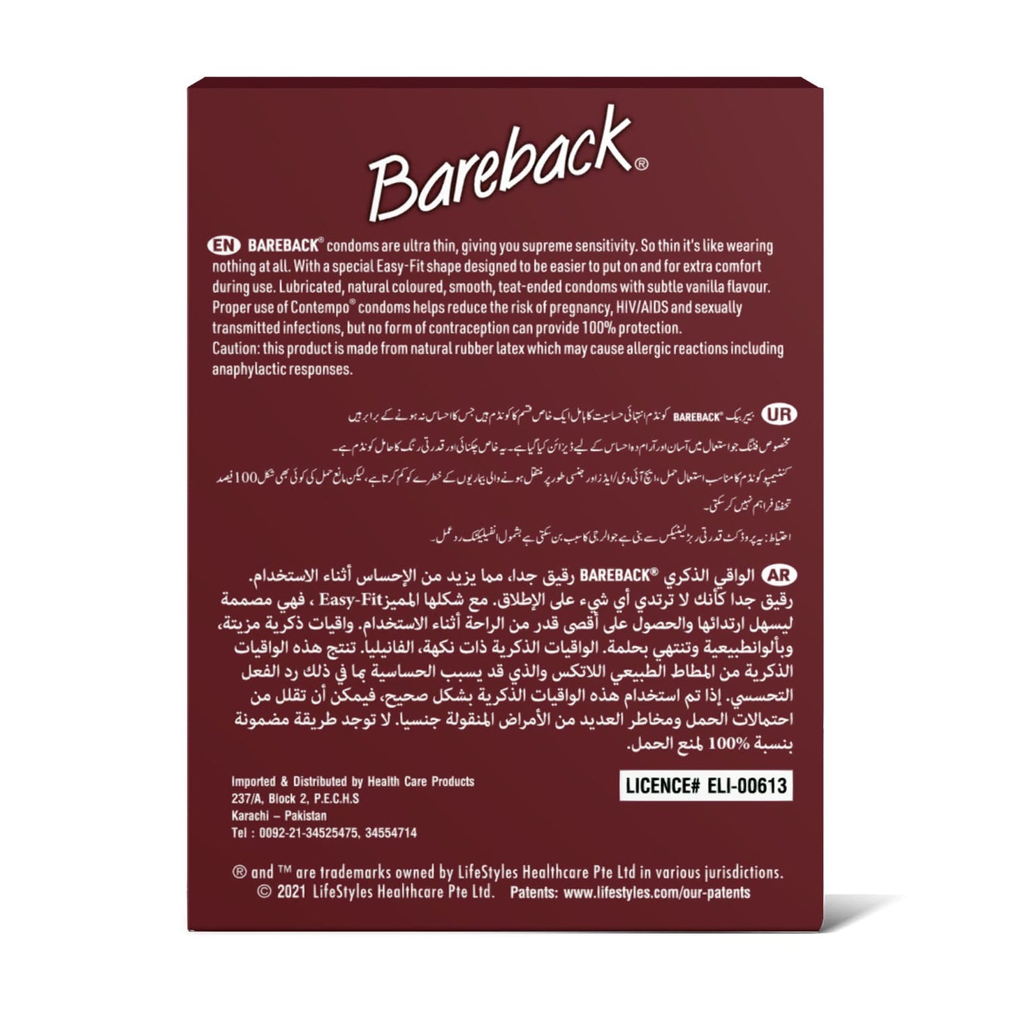 Bareback® Ultra Thin Condoms 3's