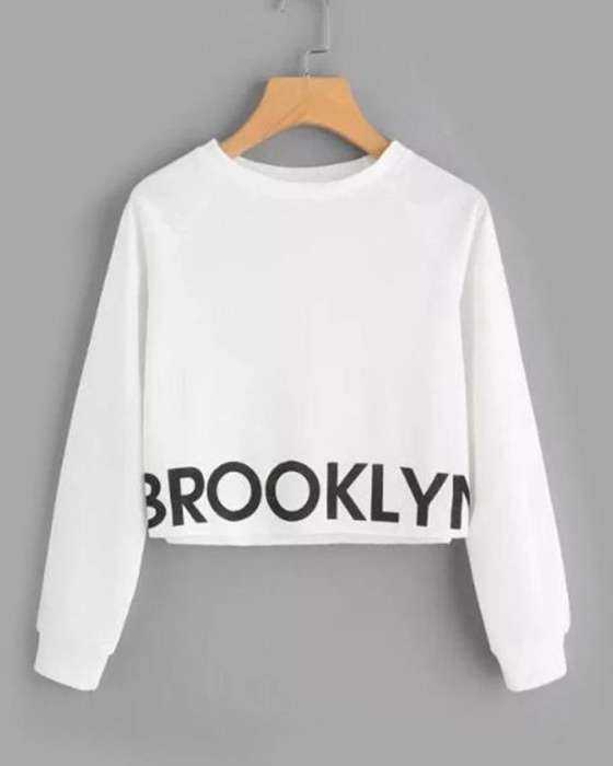 WHITE BROOKLYN CROPPED SWEATSHIRT FOR womens - AceCart Warm Hooded Sweatshirt in White