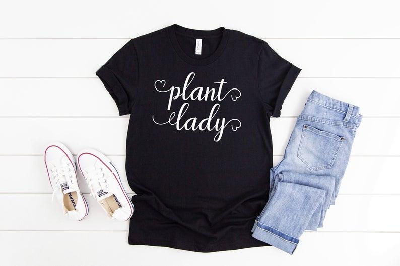 Plant Lady Shirt Women Gardening T-Shirt Crazy Plant Lady Tshirt - Front View - AceCart