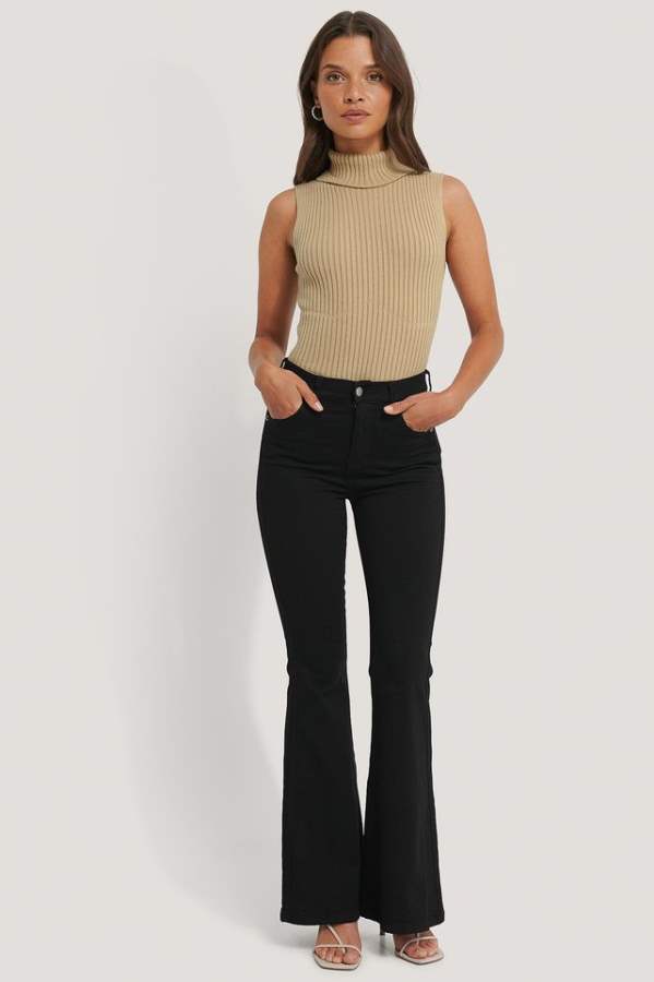 Flare Fit Mid-Rise Low Stretchable Jeans - Back View - AceCart
