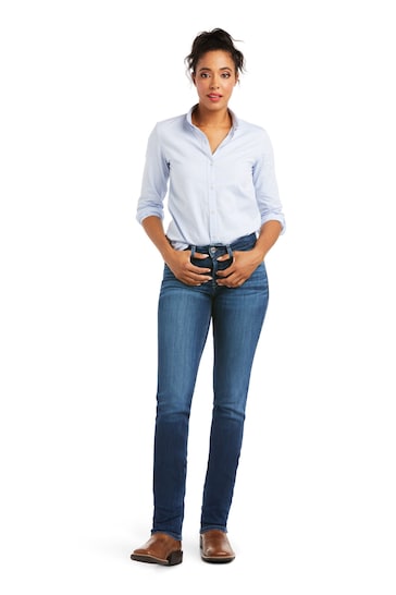 Ariat Blue R.E.A.L. Perfect Rise Abby Straight Jeans - Stylish Women's Jeggings - Available In Blue