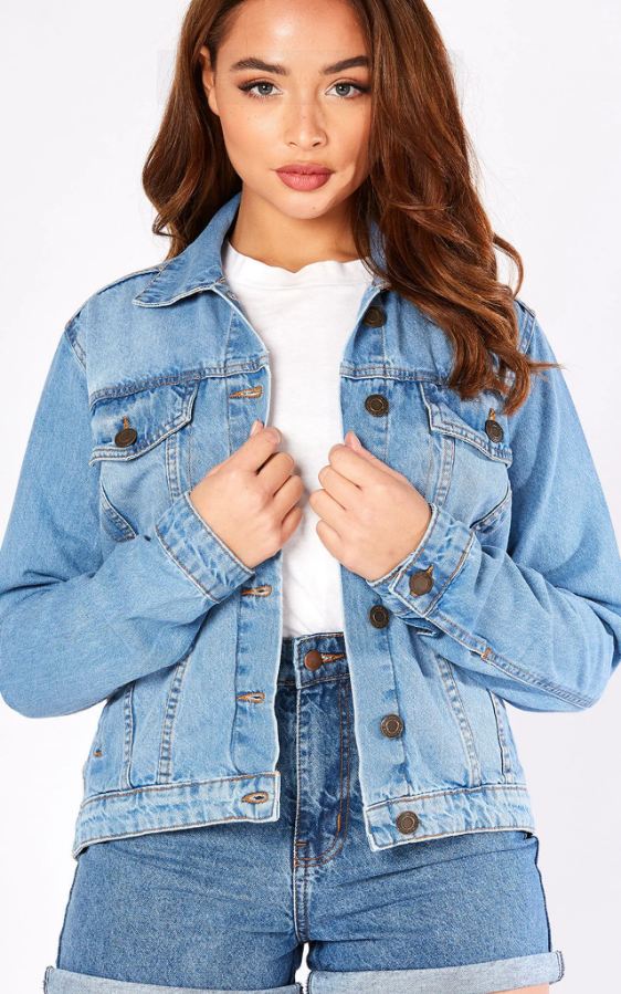Women Light Blue Solid Jacket  - Front View - Available in Sizes S