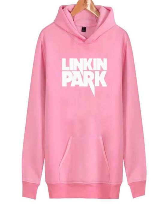 Linking Park Printed Ladies Hoodie - AceCart Warm Hooded Sweatshirt in Pink