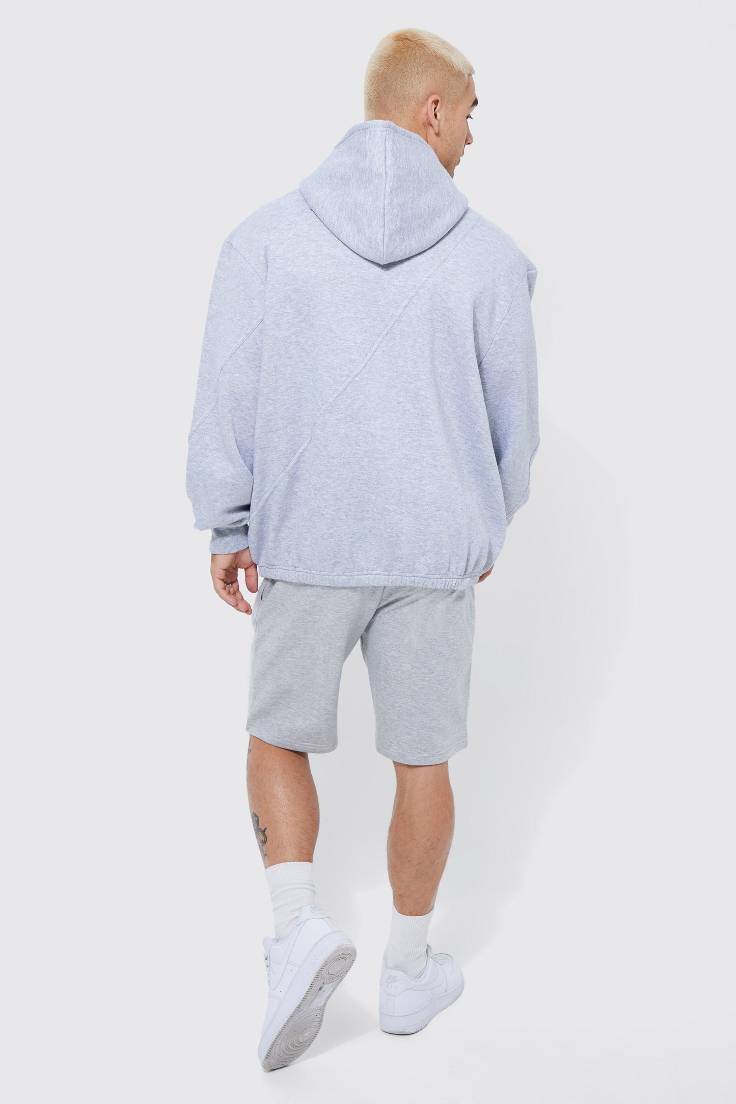 BASIC LOOSE FIT MID LENGTH GREY JERSEY SHORT