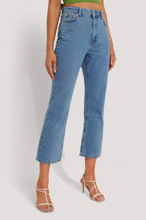 Straight Fit Mid-Rise Clean Look Stretchable Jeans  - Right Side View - AceCart