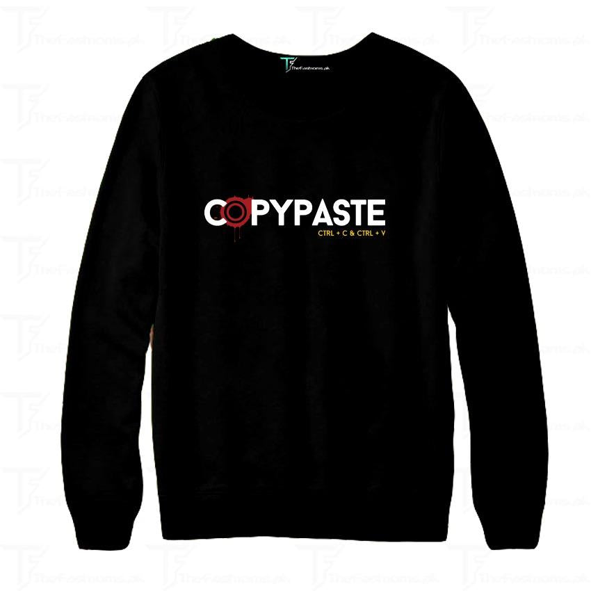 Black Copypaste Printed Sweatshirt For Men