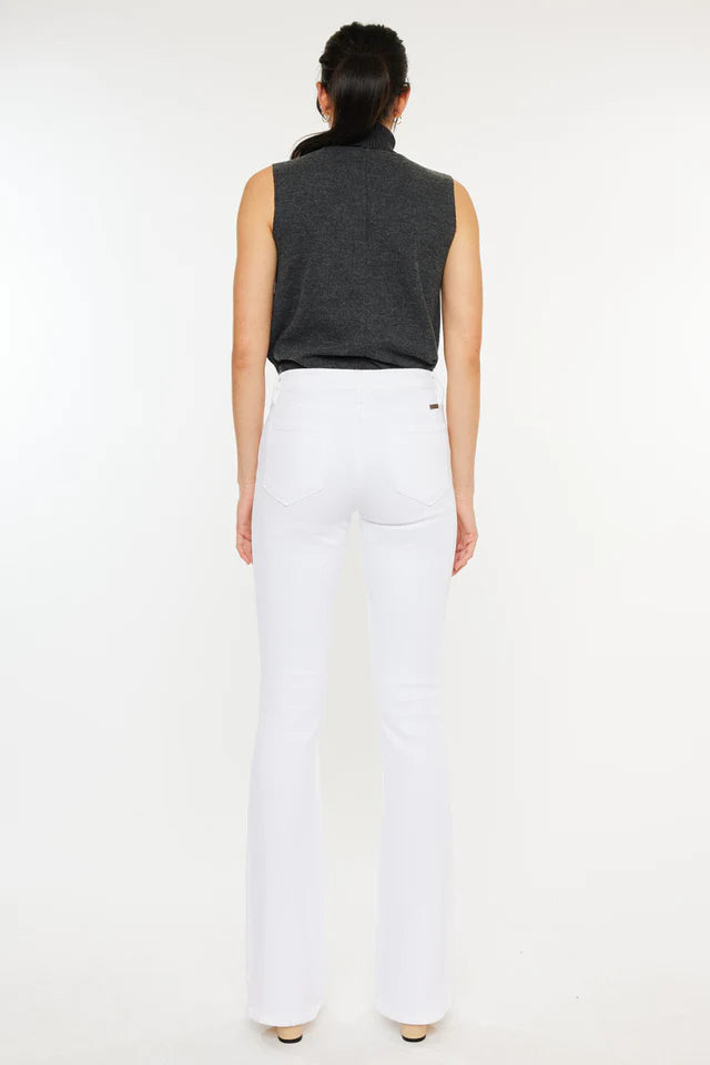 Back view of Paulina high rise bootcut jeans for women White Pakistan