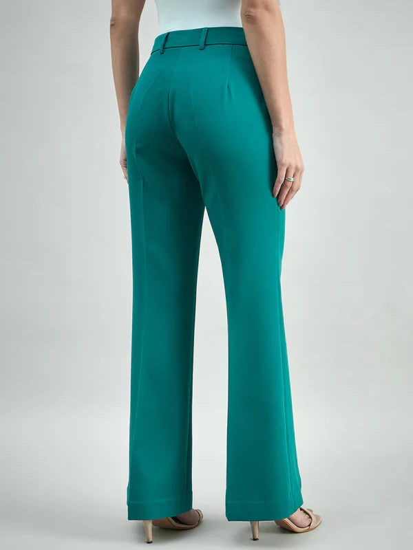 Mid Waist Slim Fit & Flared Trouser Pant