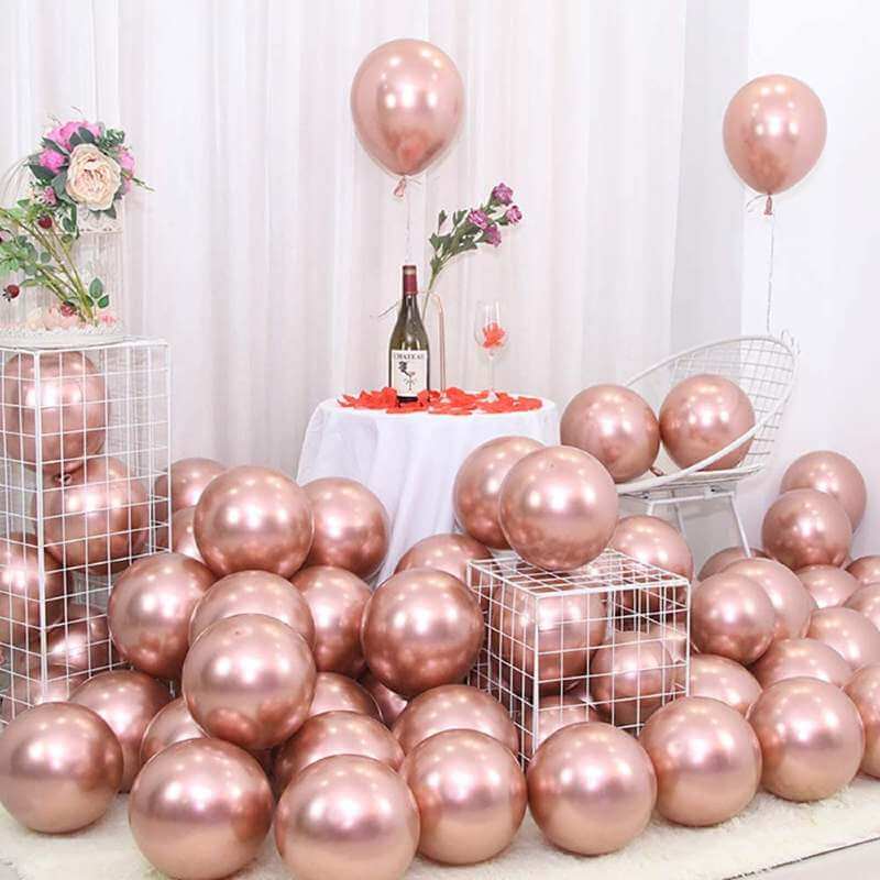 Balloons Metallic Rose Gold 25 Balloons - AceCart