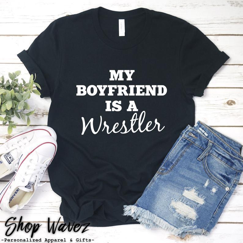 Wrestling Shirt Wrestling Boyfriend Girlfriend Shirt Wrestler Shirt - Front View - AceCart