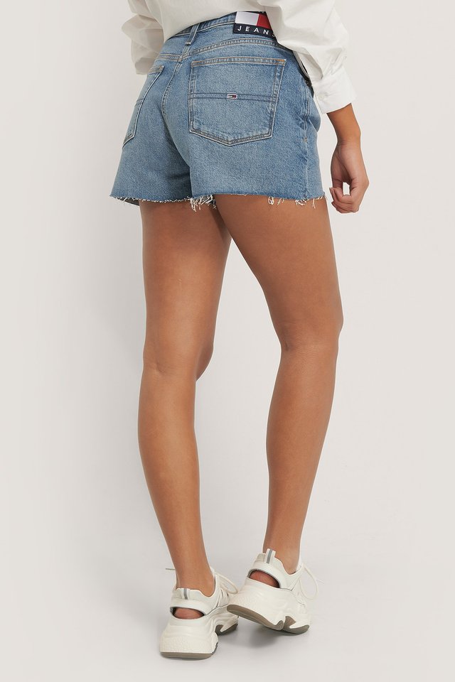 Denim Hotpants Best Quality Blue For Womens  - Left Side View - AceCart