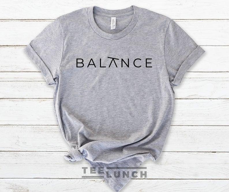 Balance Cute Motivational T-shirt Yoga TeeWomen T-shirt - Front View - AceCart