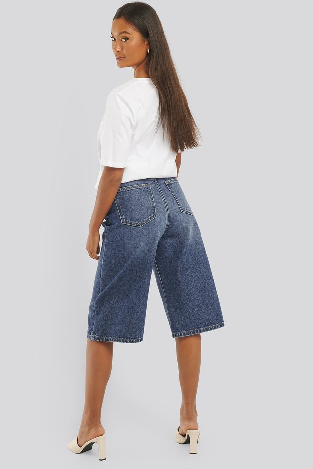 Culotte Jeans Blue For Womens - Back View - AceCart