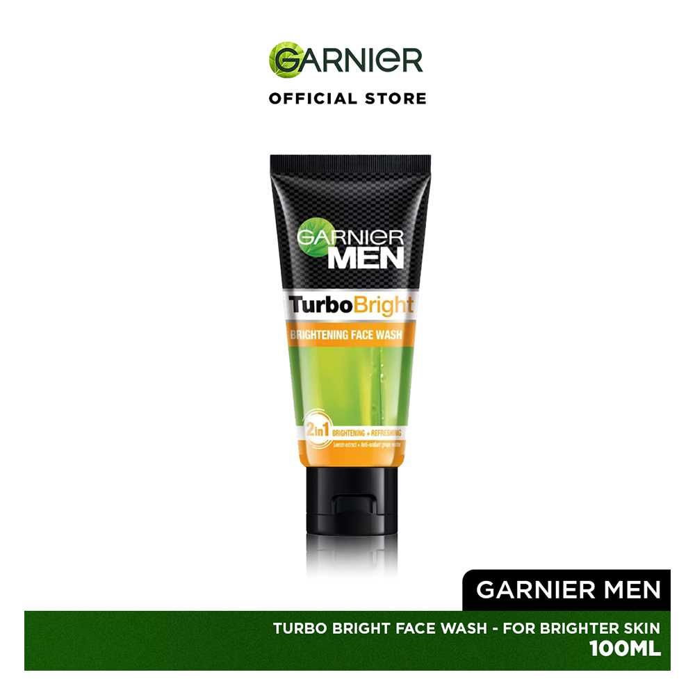 Garnier Turbo Bright Fairness Face Wash 100ml - Removes Dark Cells & Impurities for Clear Skin - Front View