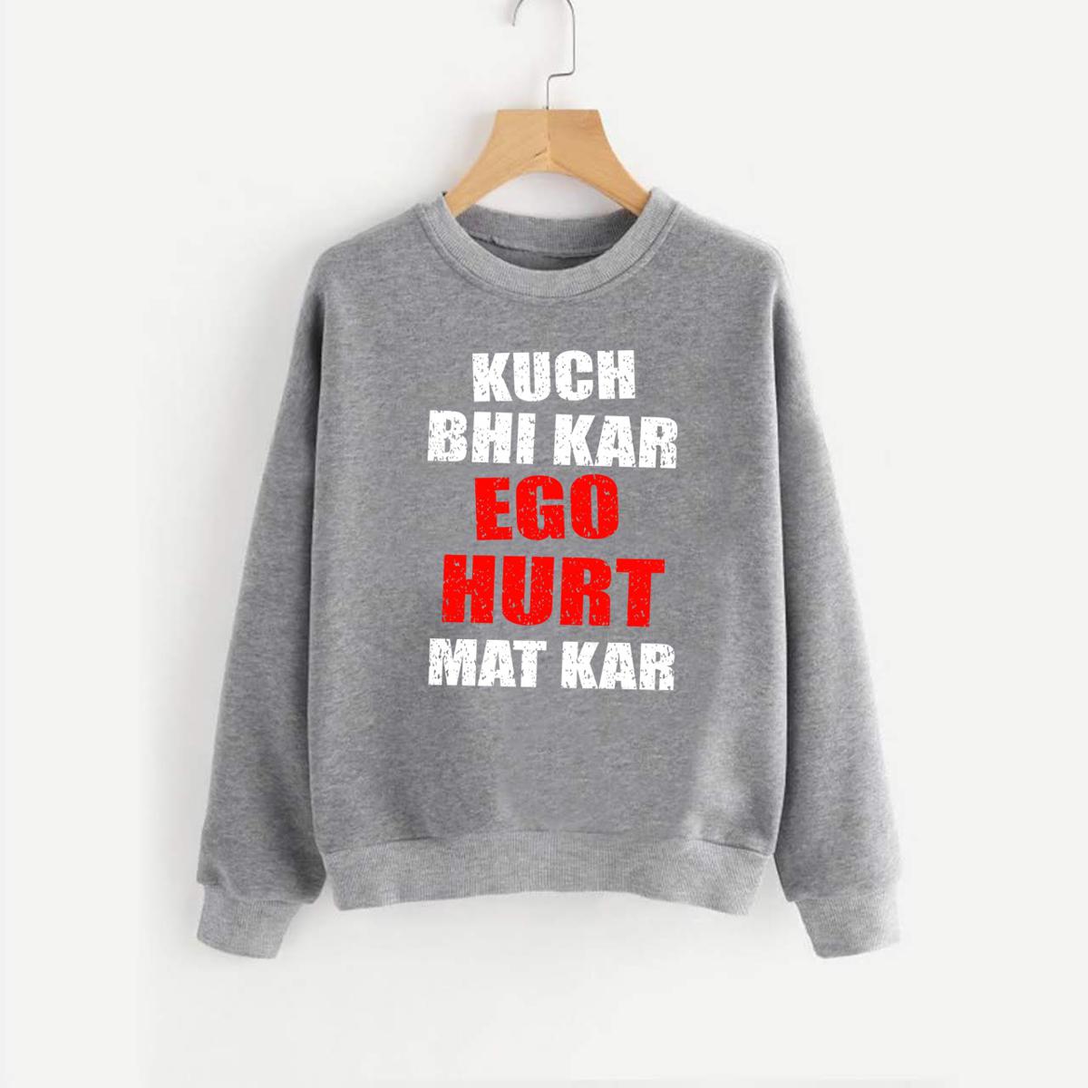 Hurt Mat Kar Printed Fleece Full Sleeves Pull Over Sweatshirt For Men And Women