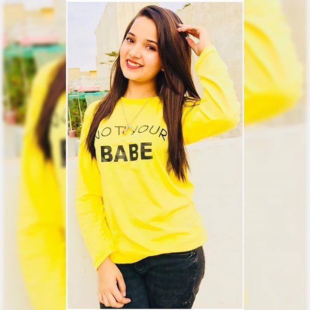 Yellow Not Your Babe Cotton Printed T-shirt For Womens - Front View - AceCart