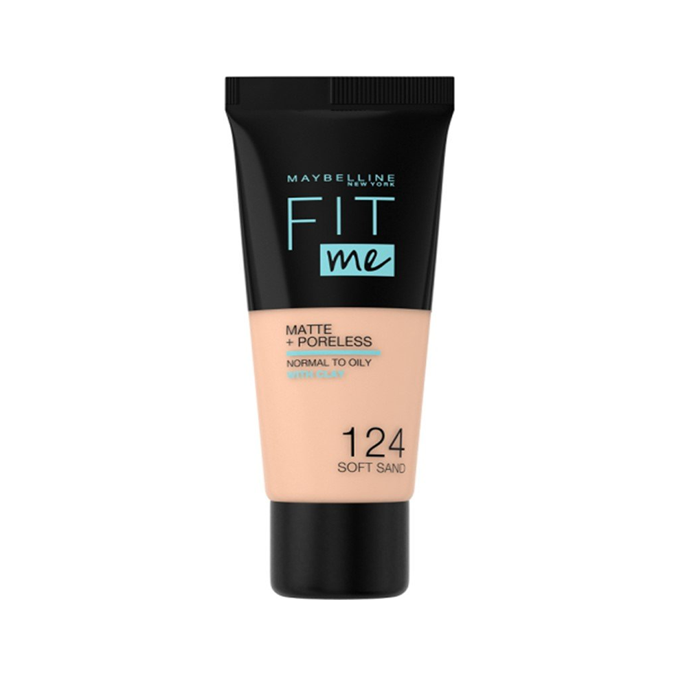 Maybelline Fit Me Matte & Poreless Foundation - 124 Soft Sand - Tube - 30ml