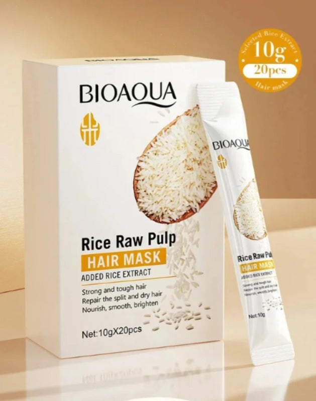 Bioaqua Rice Raw Pulp Hair Mask 10Gx20Pcs - Front View