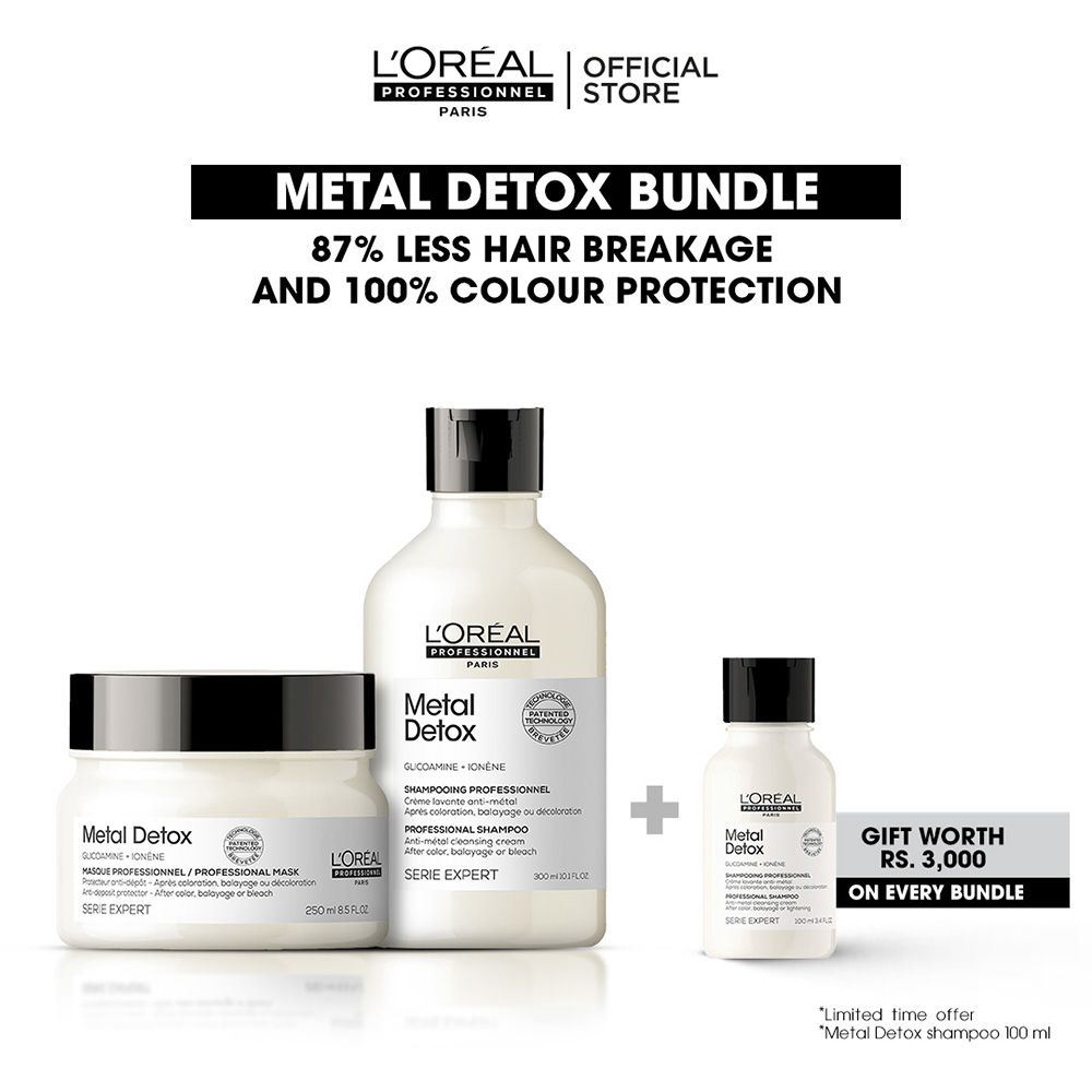 L'Oreal Professionnel Metal Detox 300ml Shampoo & 250ml Mask, Bundle Offer - Front View
