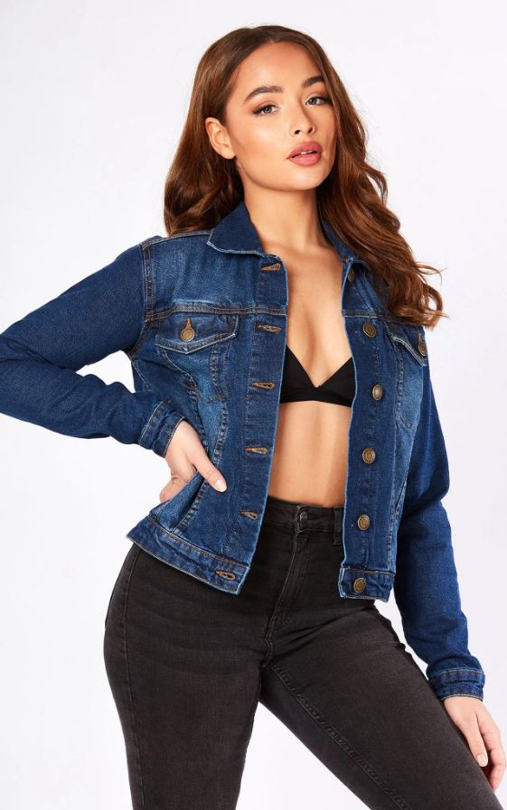 Women Dark Blue Solid Jacket  - Front View - Available in Sizes S