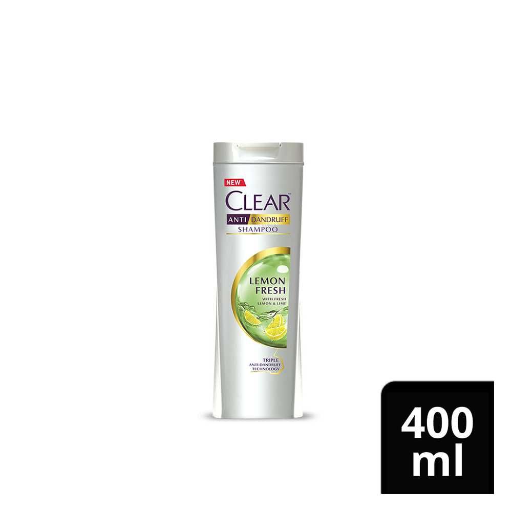 Clear Lemon Fresh Triple Anti-Dandruff Shampoo, 400ml - Front View