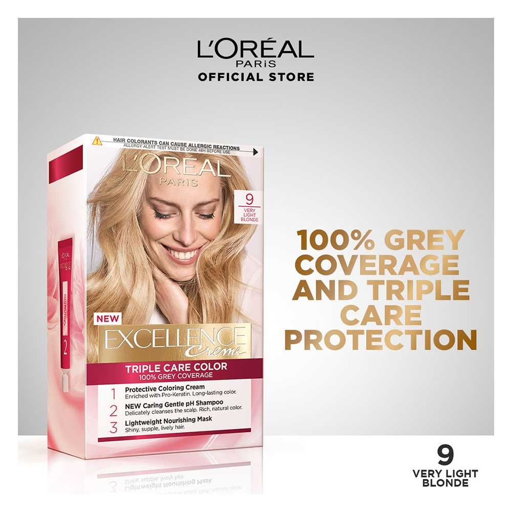 L'Oreal Paris Excellence Hair Color, Very Light Blond 9 - Front View