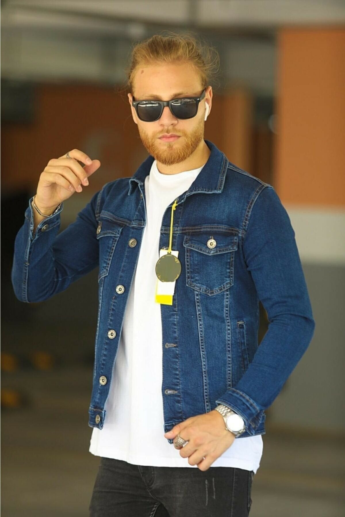 Buy Dark Blue Men's Denim Jacket Stretchable Cotton Denim For