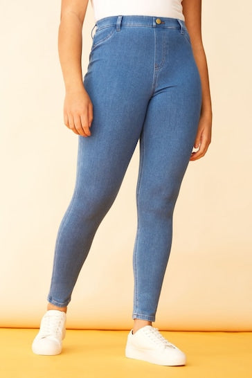 Blue Comfort Midwash Jeggings - Stylish Women's Jeggings - Available In Blue