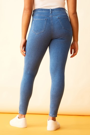 Blue Comfort Midwash Jeggings - Stylish Women's Jeggings - Available In Blue