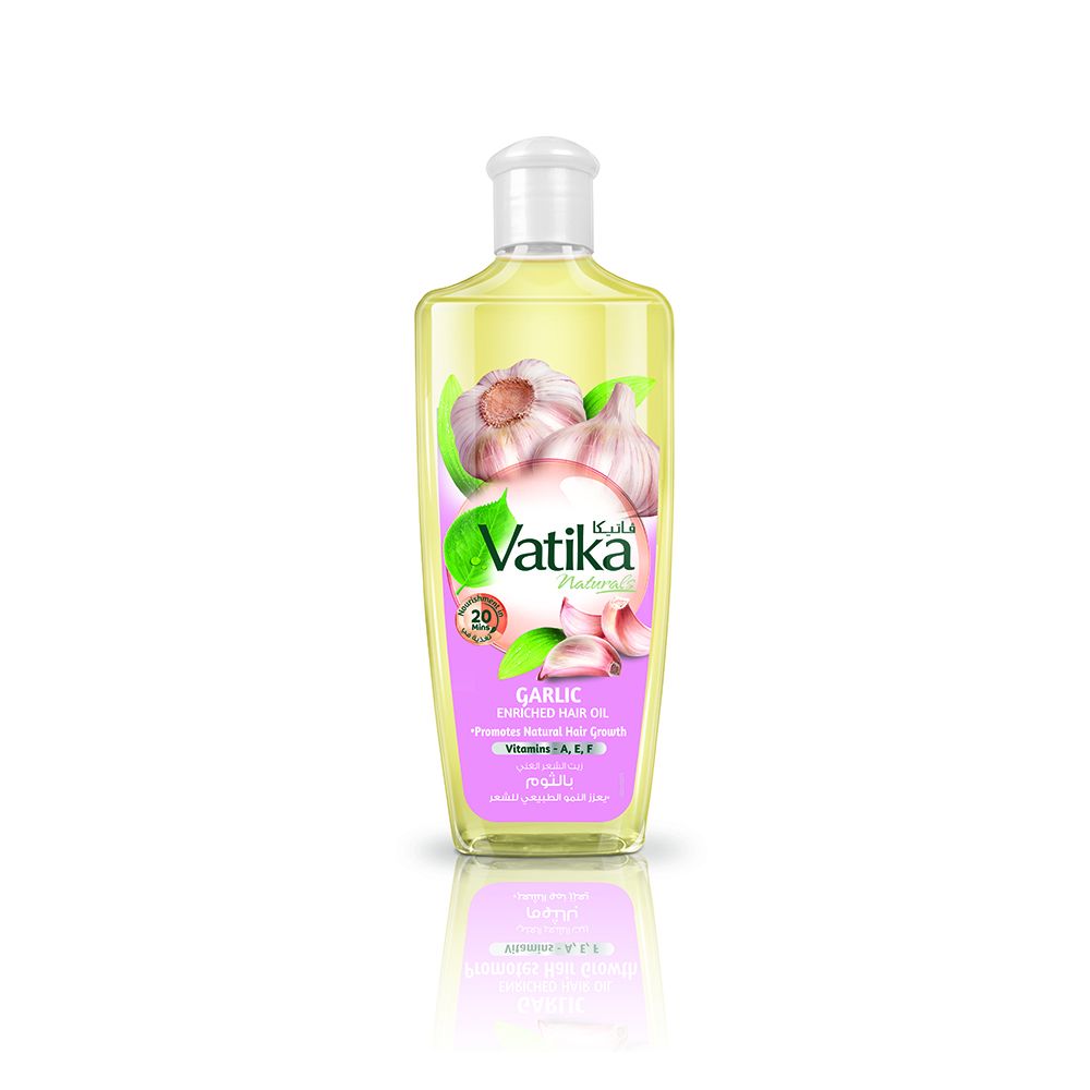 Dabur Vatika Naturals Garlic Natural Hair Growth Enriched Hair Oil, 200ml - Front View
