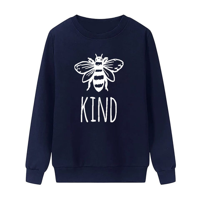Bee Kind Fleece Full Sleeves Pull Over Sweatshirt For Women