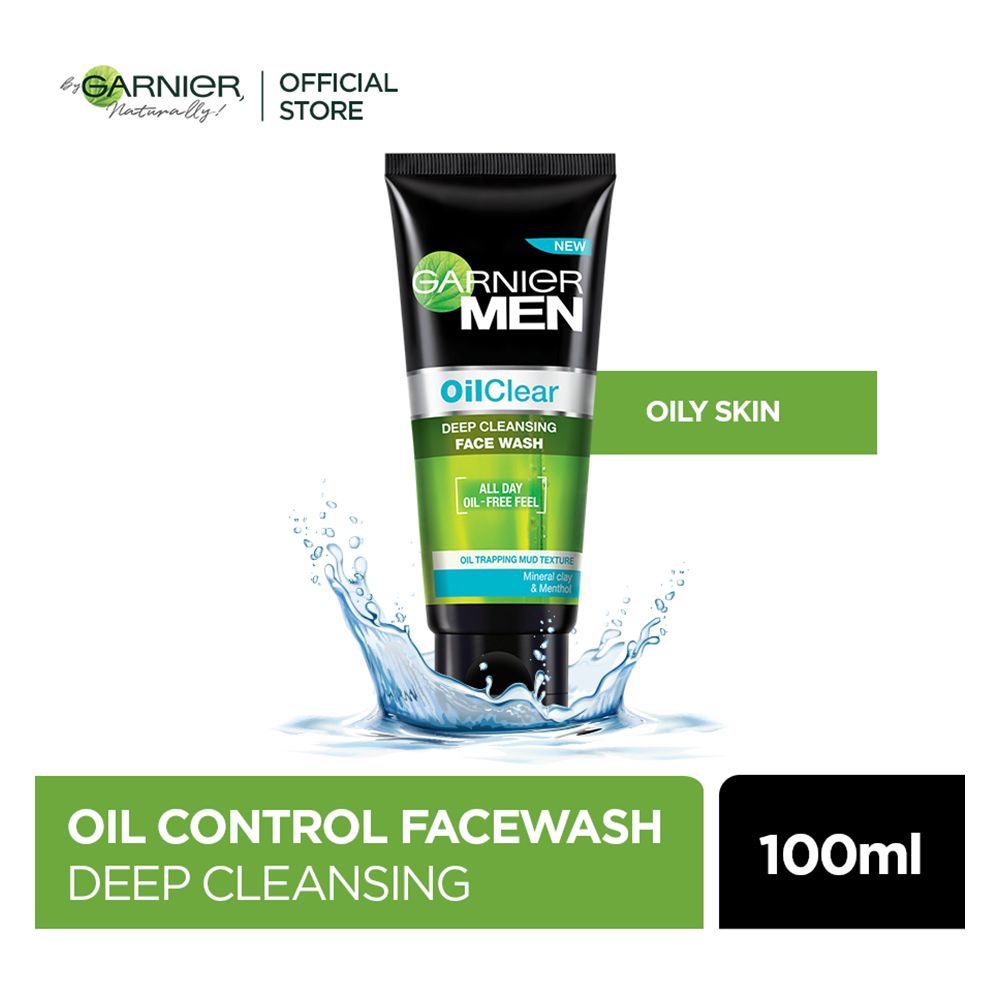Garnier Men Oil Clear Deep Cleansing Face Wash, 100gm - Front View
