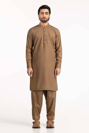 Gold Brown Basic Shalwar Kameez