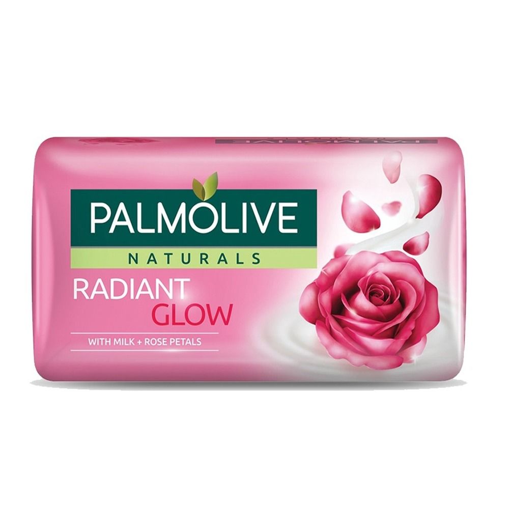 Palmolive Naturals Radiant Glow Soap, Milk + Rose Petals, 130g - Front View