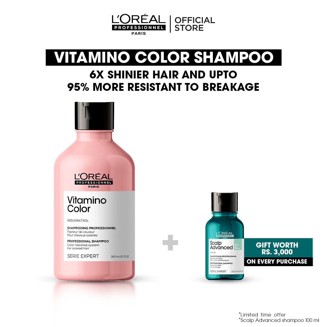 L'Oreal Professionnel Serie Expert Resveratrol Vitamino Color Professional Shampoo, 300ml - Front View