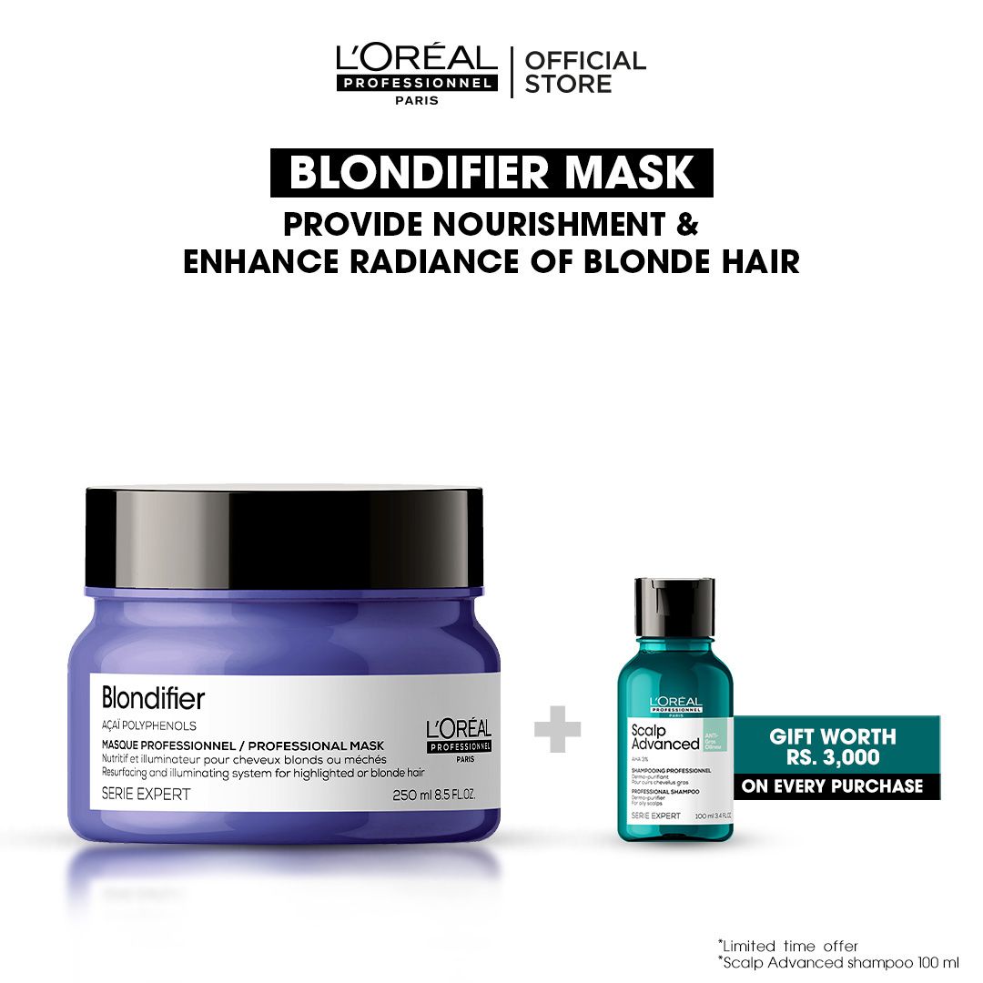 L'Oreal Professionnel Serie Expert Blondifier Acai Polyphenols Professional Hair Mask 250ml - Front View