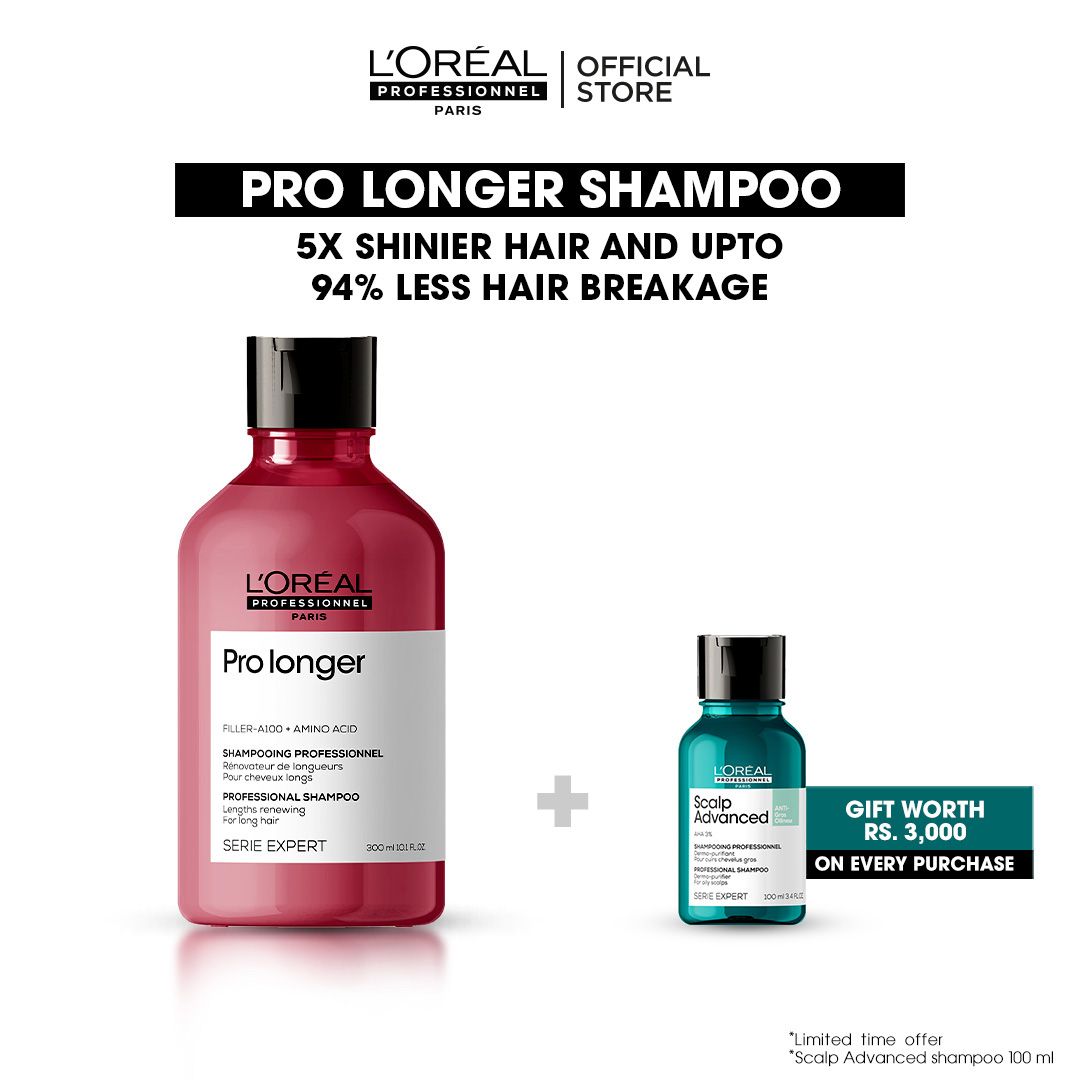 L'Oreal Professionnel Serie Expert Filler - A100 + Amino Acid Pro Longer Professional Shampoo, 300ml - Front View