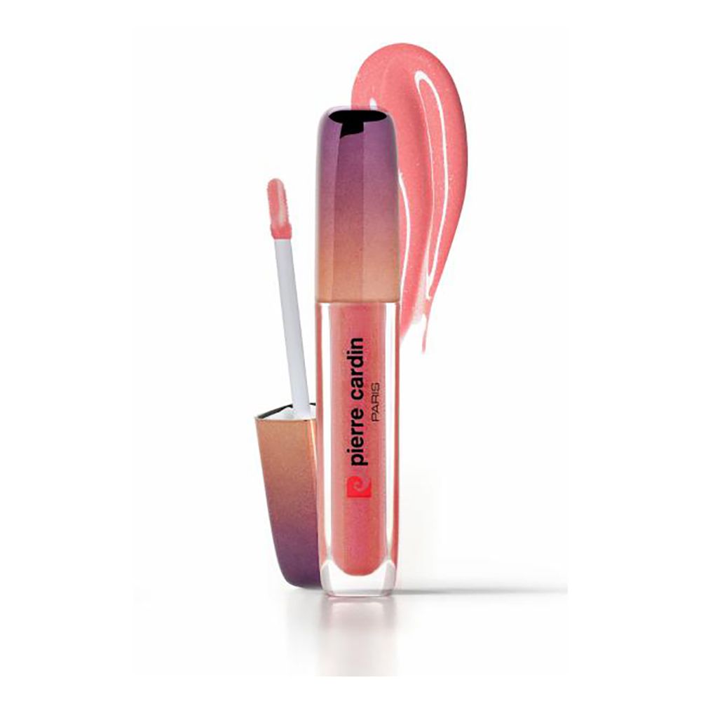Pierre Cardin Shimmering Lip Gloss, Dazzling Gloss, Super Shine Pearls, Non Sticky, Shea Butter, Peach Pink - Front View