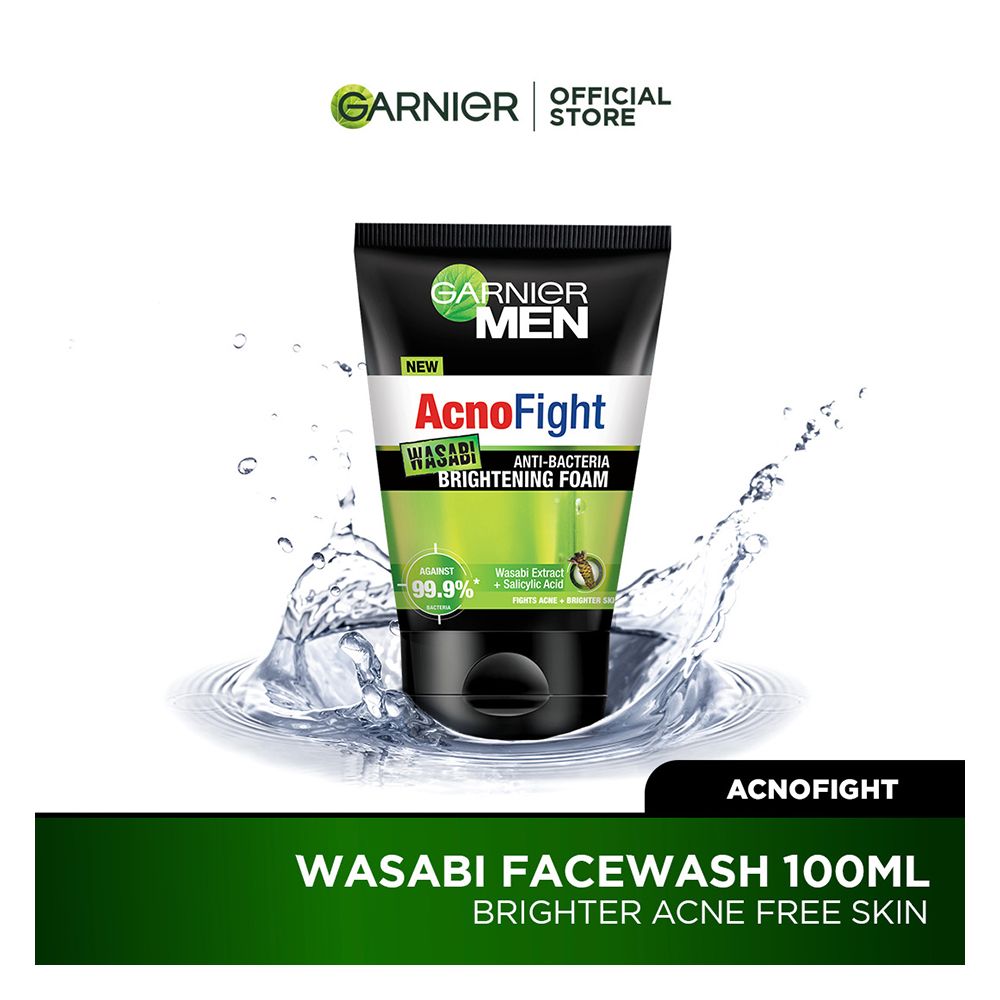 Garnier Men Acno-Fight Wasabi Facewash, 100ml - Front View
