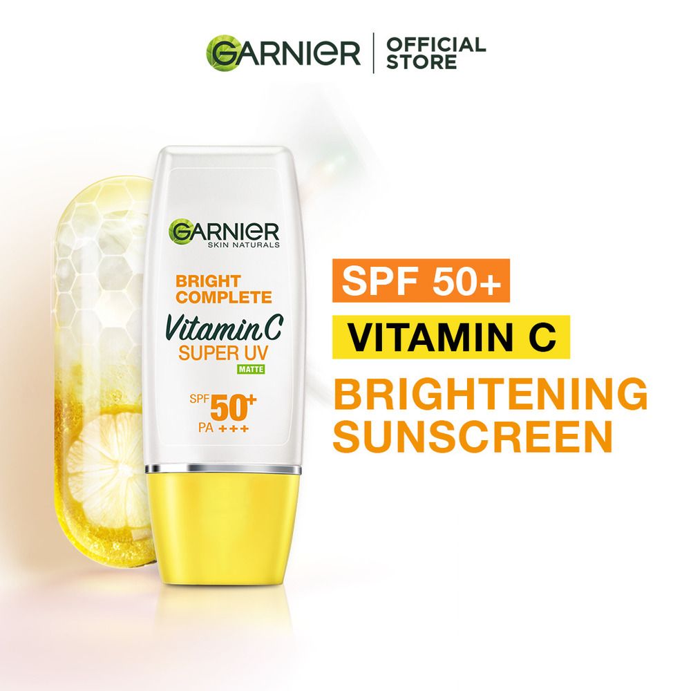 Garnier Bright Complete Vitamin C Super UV Matte Sunscreen SPF50+, 30ml - Front View